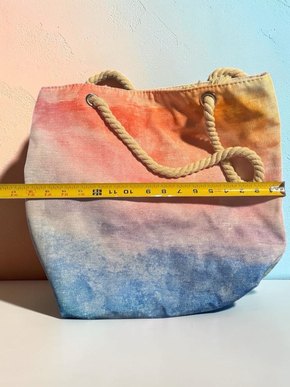 Sunset Gradient Rope-Handle Tote Bag in Multicolor - Picture 6 of 10
